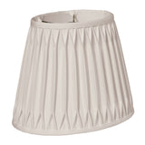 16" Cream Oval Smocked Pleat Shantung Lampshade