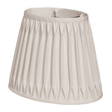16" Cream Oval Smocked Pleat Shantung Lampshade