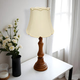 18" Ivory Empire Slanted Cylinder Scroll Edge Silk Lampshade