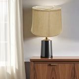 Gold Burlap Drum Lamp Shade