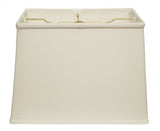 14" White Throwback Rectangle Linen Lampshade