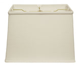 18" White Throwback Rectangle Linen Lampshade
