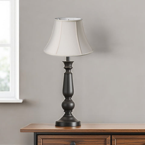 12" Cream Slanted Bell Shantung Lampshade