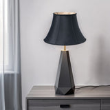 14" Black Slanted Bell Shantung Lampshade