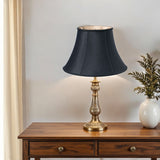 16" Black Slanted Bell Shantung Lampshade