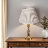 16" Cream Slanted Bell Smocked Shantung Lampshade