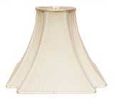 12" Ivory Slanted Notch Square Shantung Lampshade