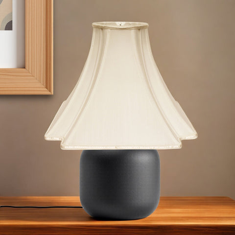 12" Ivory Slanted Notch Square Shantung Lampshade