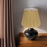 14" Primrose Slanted Crimped Box Shantung Lampshade