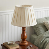 White Linen Pleated Empire Lamp Shade