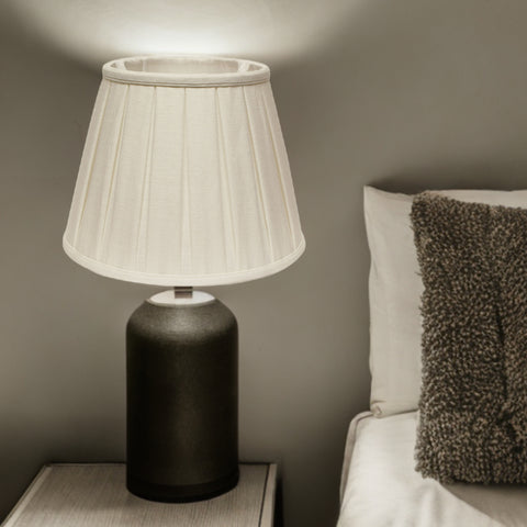 White Linen Pleated Empire Lamp Shade