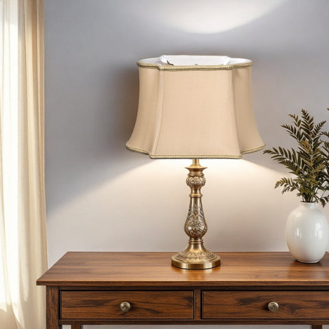 14" Vintage Gold Premium Oblong Shantung Lampshade