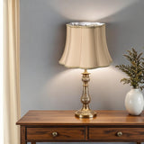 16" Vintage Gold Melon Scallop Shantung Lampshade