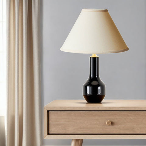 17" Parchment Biege Deep Cone Slanted Linen Lampshade