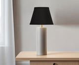8" Black with White  Empire Hardback Slanted Shantung Lampshade