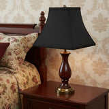 Black Shantung Silk Square Lamp Shade