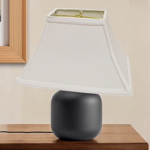 16" White Rectangle Bell No Slub Lampshade