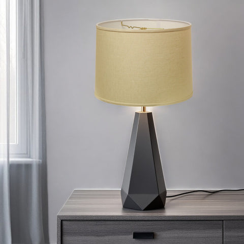 15" Parchment Biege Throwback Drum Linen Lampshade