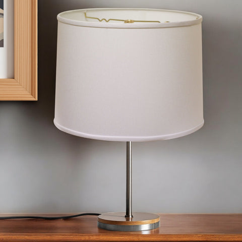 17" White Throwback Drum No Slub Lampshade