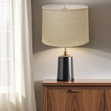 Light Yellow Linen Drum Lamp Shade