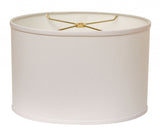 12" White Throwback Oval No Slub Lampshade