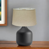 14" Dark Wheat Throwback Oval Linen Lampshade
