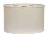 14" White Throwback Oval Linen Lampshade