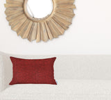 12" X 20" Red Lumbar Throw Pillow Cover