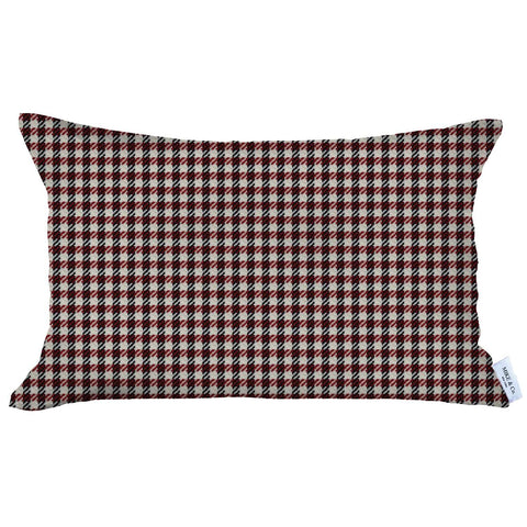 12" X 20" Red Lumbar Throw Pillow Cover