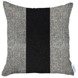 18" X 18" Grey And Black Geometric Zippered Handmade Polyester Throw Pillow Cover