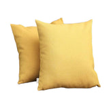 Set of Two 18" Yellow Fabric Throw Pillows