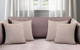Set of Four 18" Red and White Houndstooth Fabric Throw Pillows