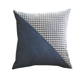 Set of Four 18" Blue and White Houndstooth Fabric Throw Pillows