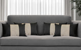 Set of Four 12" X 20" Black Brown and White Houndstooth Fabric Lumbar Throw Pillows