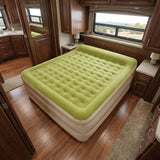 Raised Head Moss Green Inflatable Queen Size Bed Mattress