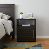 23" Black Wood Nightstand