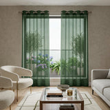 Set of Two 84"  Sage Solid Modern Window Panels