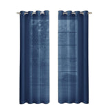Set of Two 84"  Blue Solid Modern Window Panels