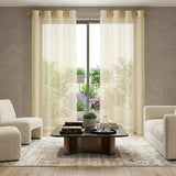 Set of Two 84"  Beige Solid Modern Window Panels