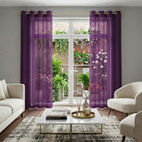 Set of Two 84"  Purple Solid Modern Window Panels