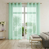 Set of Two 84"  Aqua Solid Modern Window Panels