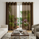 Set of Two 84"  Chocolate Solid Modern Window Panels