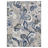 8' X 10' Gray And Ivory Abstract Washable Indoor Outdoor Area Rug