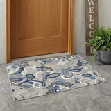 3' X 5' Blue And Gray Indoor Outdoor Area Rug