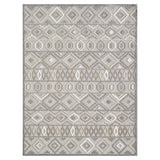 5' X 8' Black Tan And Ivory Floral Area Rug
