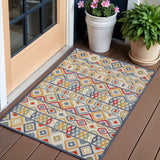 3' X 5' Multi Aztec Pattern Indoor Outdoor Area Rug