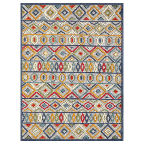 3' X 5' Blue Geometric Area Rug