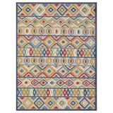 8' X 10' Coral Peach And Taupe Striped Washable Indoor Outdoor Area Rug