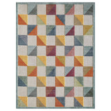 8' X 10' Teal Blue Green And Gray Abstract Washable Indoor Outdoor Area Rug