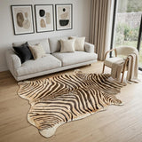 6' X 7' Zebra Chocolate And Natural Cowhide Handmade Area Rug